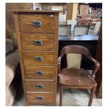 Dark Oak 6 Drawer Lingerie Chest, Mahogany Side