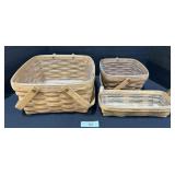 3 Hand Woven Longaberger Baskets.
