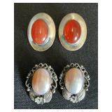 Sterling Silver & Mother Of Pearl Earrings.