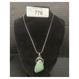 Sterling Turquoise & Topaz Pendant & Necklace.