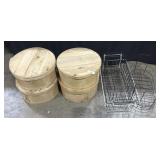 Wooden Shaker Boxes & Wire Baskets.