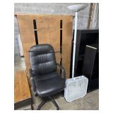 (2) Floor Lamps, Office Chair, Lasko Fan.