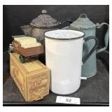 Lot Of Kettles & Coin Banks.