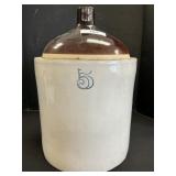 5 Gallon Two Tone Stoneware Pottery Jug.