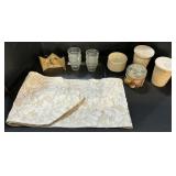 Candles, Table Runner, Madonna & Child Icon.