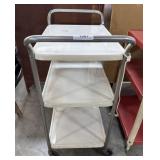 Vtg Pressed Steel Rolling Cart.