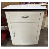 Vtg Pressed Steel Cabinet Enamel Coated Top.