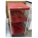 Vtg Pressed Steel Rolling Cart.