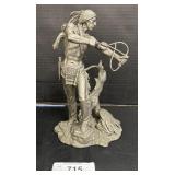 Jim Ponter Sioux Hunter Fine Pewter Statue.