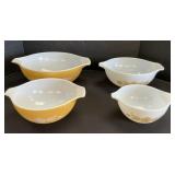 Pyrex Butterfly Gold Nesting Cinderella Bowls.