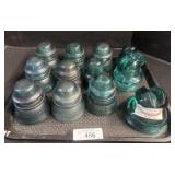Lot Of Aqua Blue Glass Insulators.