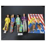 4 Vintage Barbie & Ken Dolls, Barbie Paper Dolls.