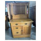 Antique Oak Wash Stand.