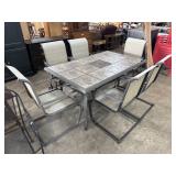 Slate Tile Top Patio Table & Chairs.