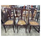 (3) Antique Art Nouveau Caned Side Chairs.