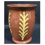 Hand Crafted Redware Pottery Vase.