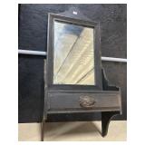 Antique 1-Drawer Dressing Wall Mirror.