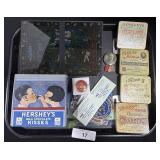 Hersheys Advertising Tins, Pins, Kisses Box.