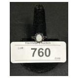 Sterling Silver Opal & Sapphire Ring.