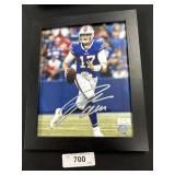 Framed Josh Allen Autographed Photograph.
