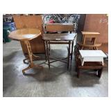 (4) Foot Stools, (2) Vtg Side Tables.