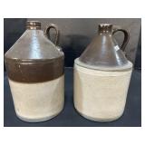 2 Vintage 2 Toned Glaze Stoneware Jugs.