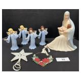 Holland Mold Angel Figures, Ceramic Mary Figure.