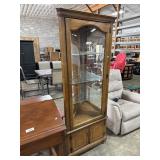 Traditional Style Lighted Corner Cabinet.