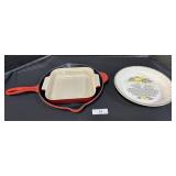 Le Creuset Cast Iron Skillet & Baking Pan.