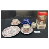 Transferware & Flow Blue Cups & Saucers.