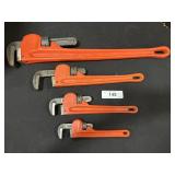 4 Heavy Duty Pipe Wrenches.