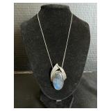 Sterling Silver & Labradorite Pendent & Necklace.