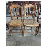 (2) Victorian Spindleback Cane Seat Side Chair.