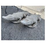 (2) Crocodile Garden Statues.