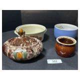 Hall Pottery Casserole Dishes. Jasba Lidded Dish.