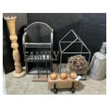Vase, Shelf, Candle Holders, Sign.
