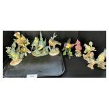 8 Bird Figurines, Stangl, Lipper & Mann, Ucagco.