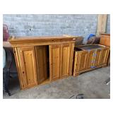 Large Knotty Pine Entertainment Armoire.