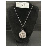 Sterling Silver Diamond Pocket Watch Style Locket