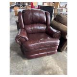 Burgundy Faux Leather Recliner.