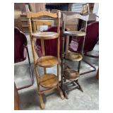 (2) Vtg 3-Tiered Pie Stands.