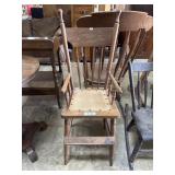 Victorian Style Carved Oak High Chair.