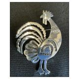 Sterling Silver Chicken Pin.