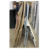 (3) Steel Folding Chairs, Folding Tray Table.