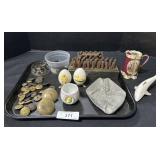 Vintage Buttons, Steel Hand Stamps, Creamer.