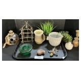 Handmade Stoneware Mug & Birdhouse, Vases.