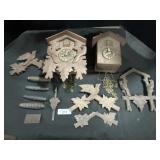 Vintage German Wooden Cuckoo Clocks.