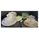 EAPG Glass, Transferware Plates, Depression.