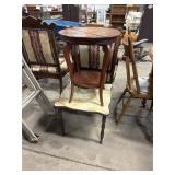 Victorian Style Faux Marble Side Table, Mahogany