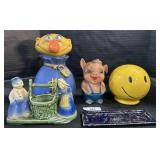 Vintage Coin Banks, Shawnee USA Wishing Well.